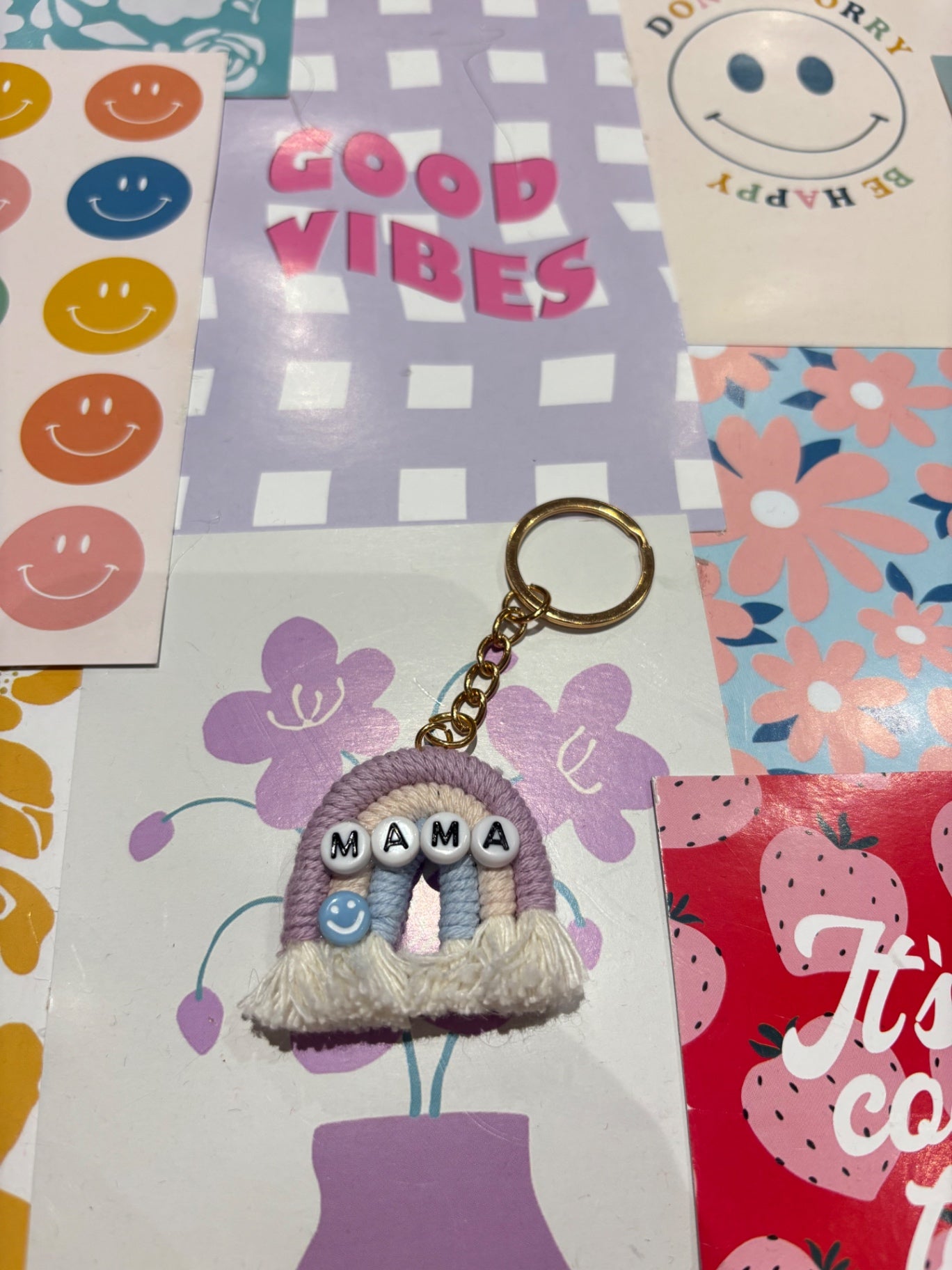 Purple/blue Mama Rainbow Keyring