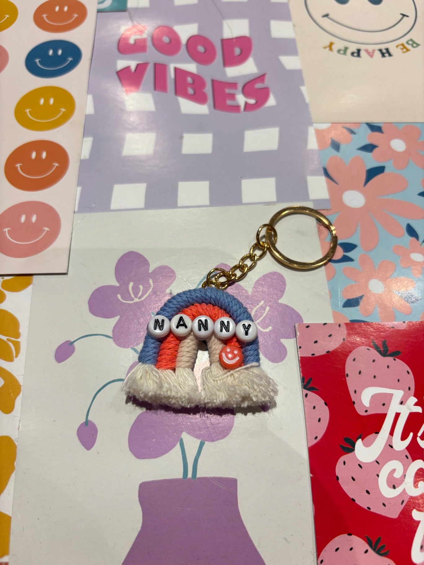 Blue/orange Nanny Rainbow Keyring