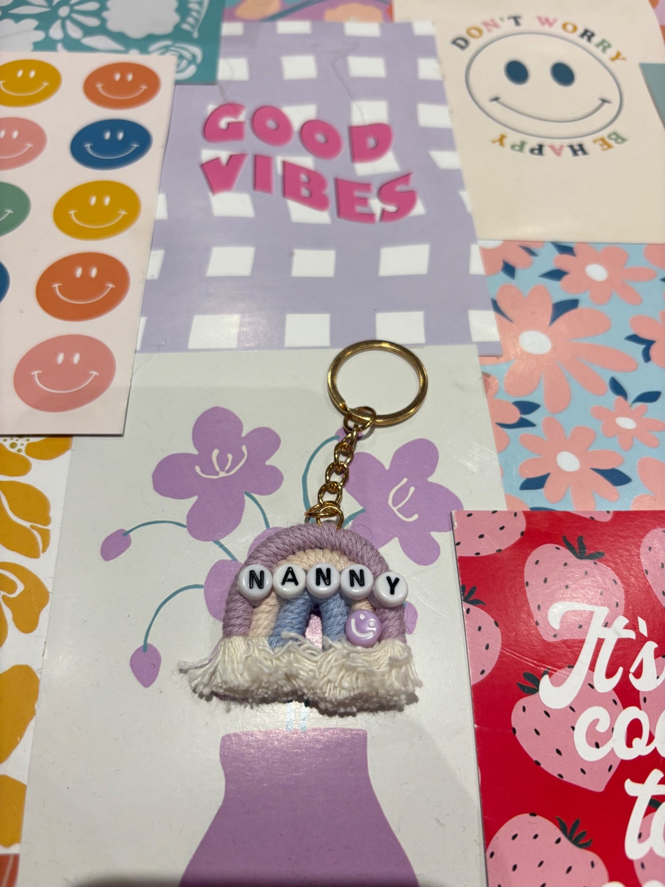 Purple/blue Nanny Rainbow Keyring