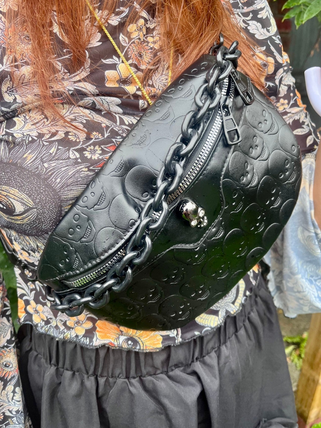 Black Skull Belt Bag