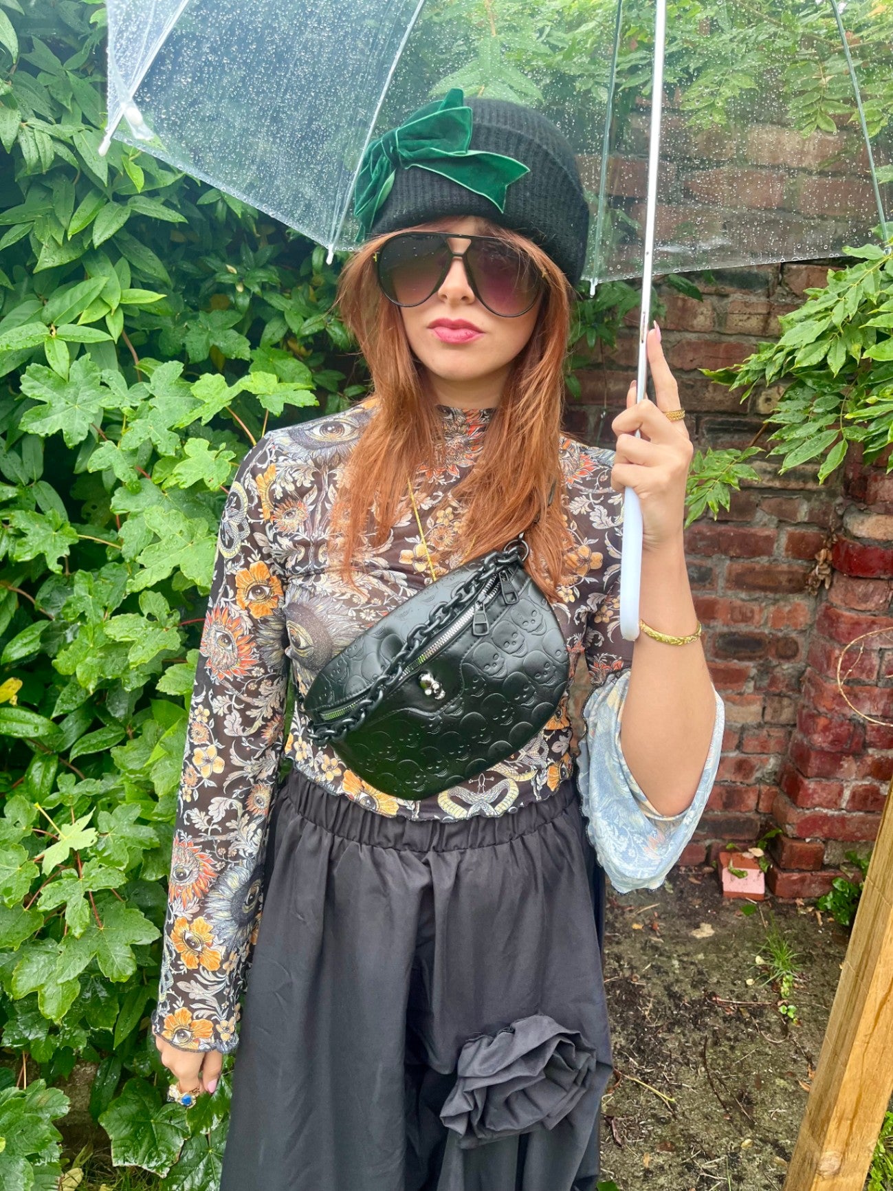 Black Skull Belt Bag