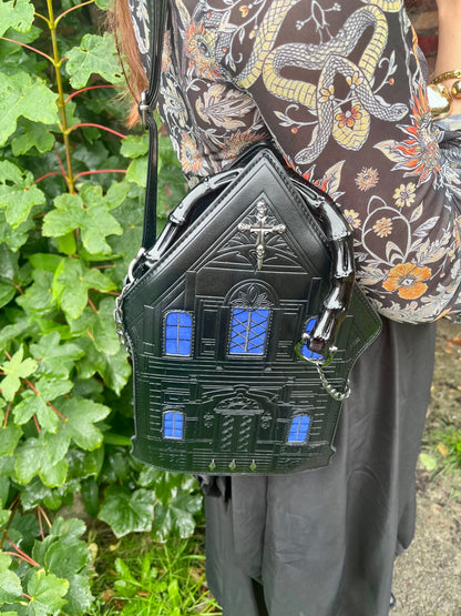 Black Blue Haunted House Bag