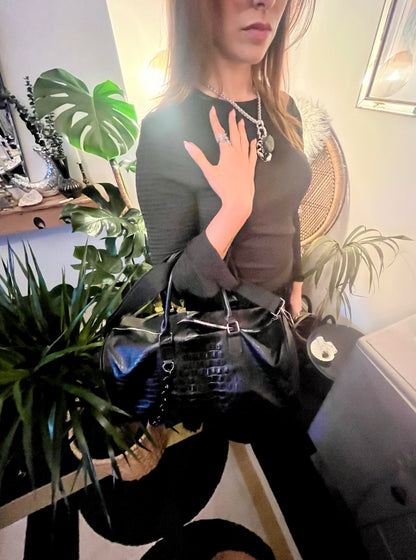 Black Croc Hold-all 