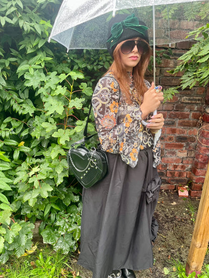 Black Heart Cross Bag