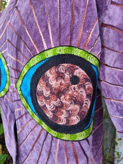 Wanderlust evil eye protection jacket - dark plum