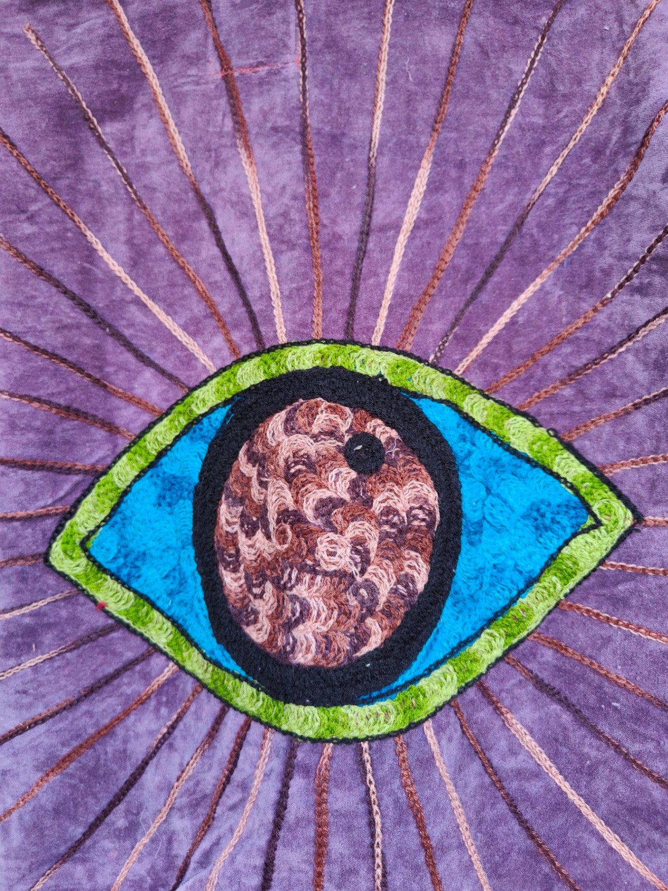 Wanderlust evil eye protection jacket - dark plum