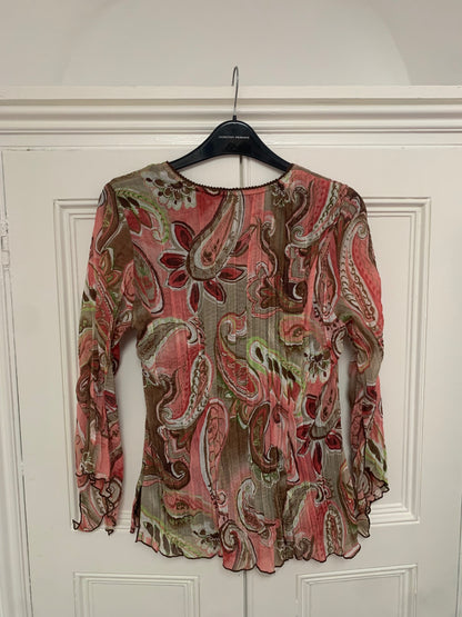 vintage pink & green fairy top 