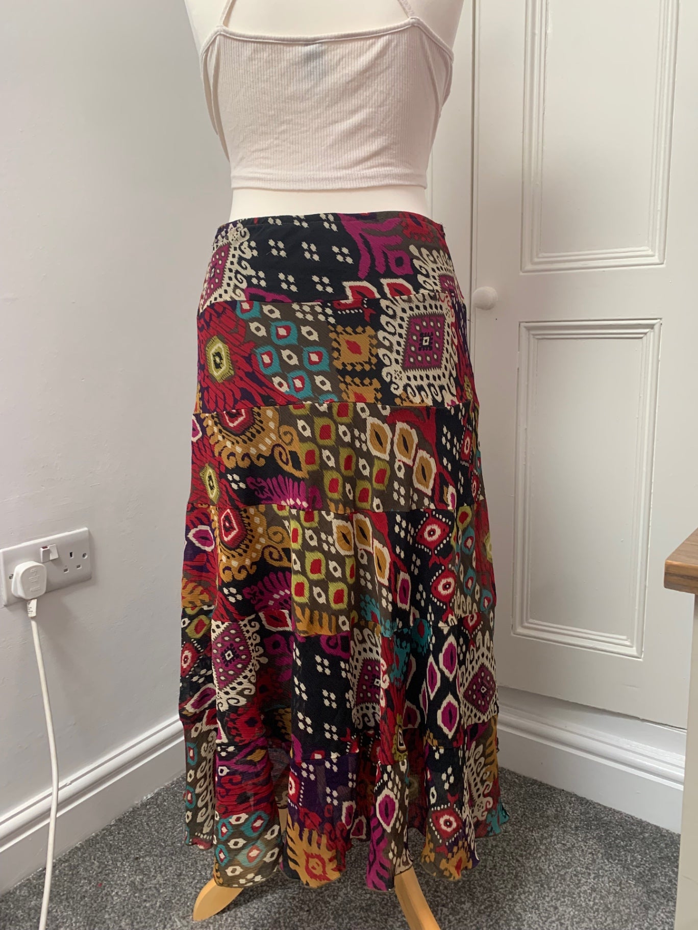 boho colourful ruby rd skirt