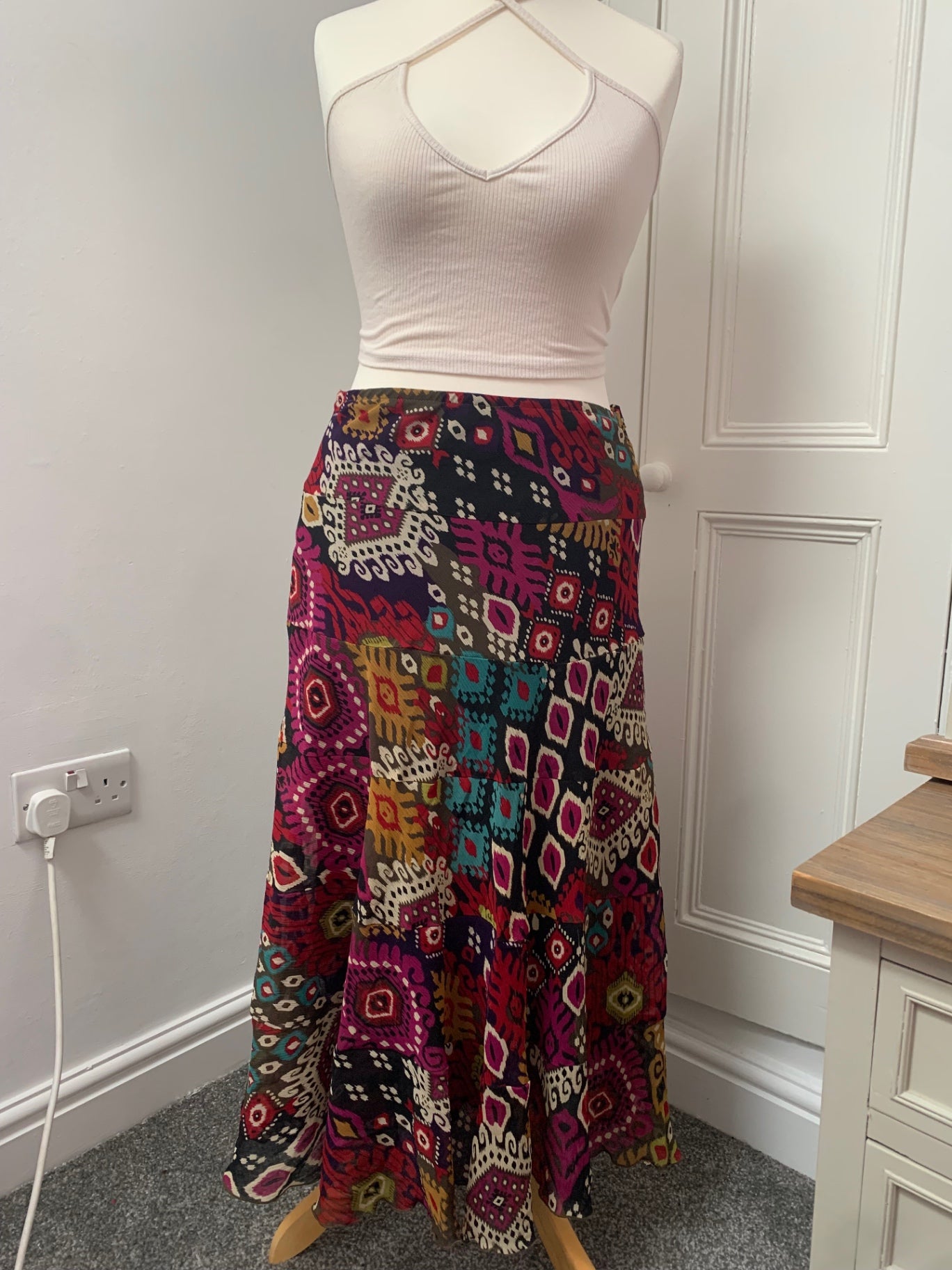 boho colourful ruby rd skirt