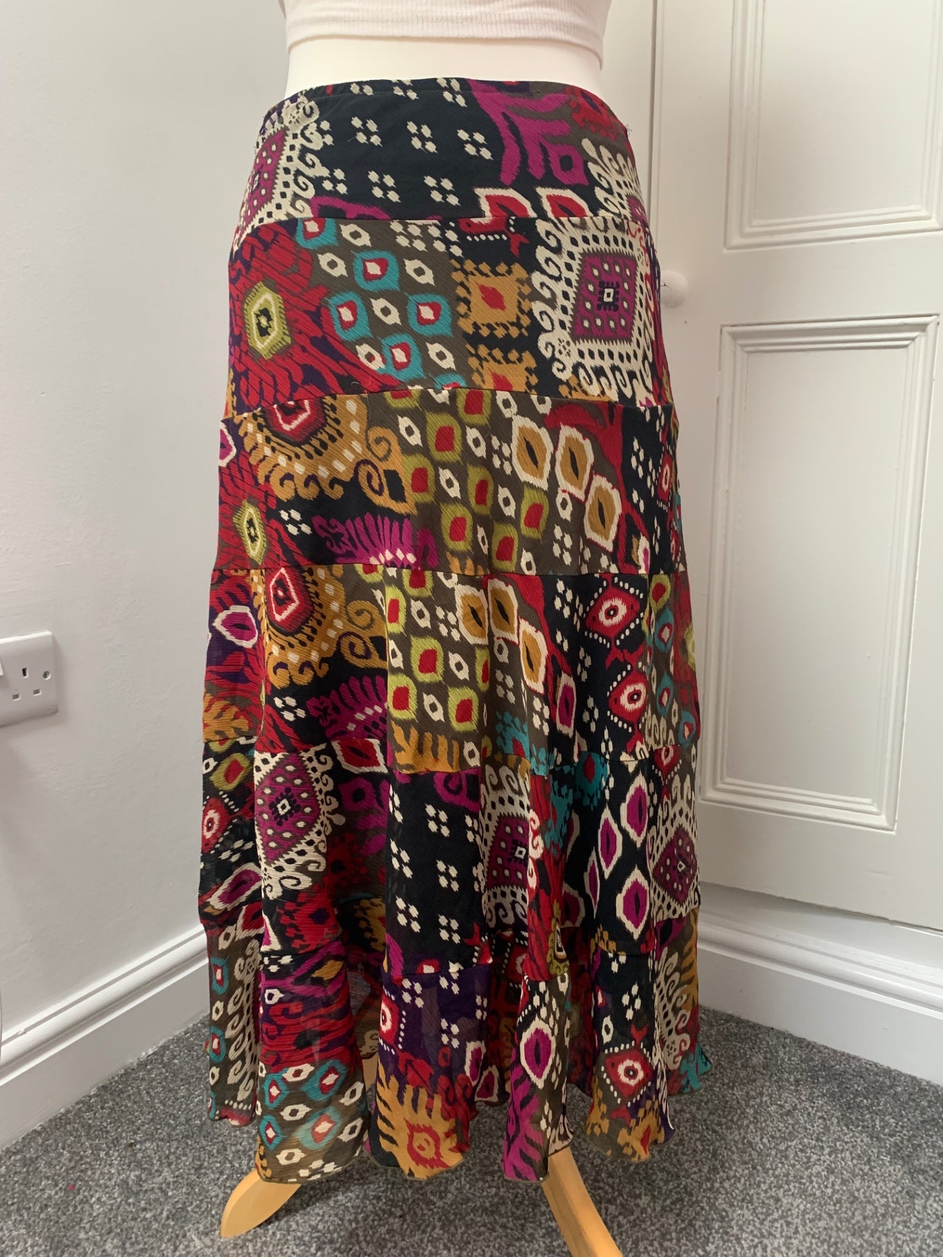 boho colourful ruby rd skirt