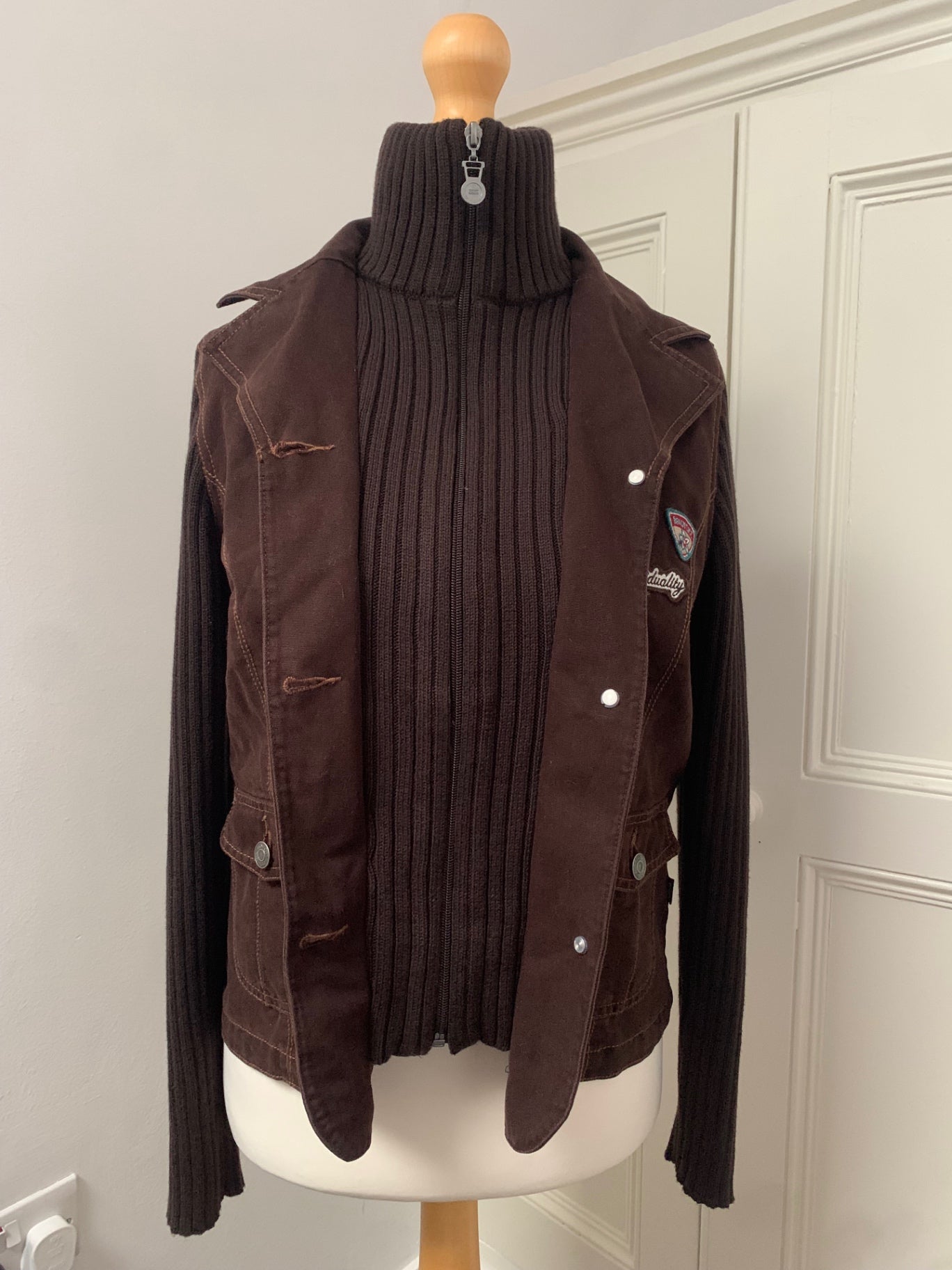 retro brown layer jacket 