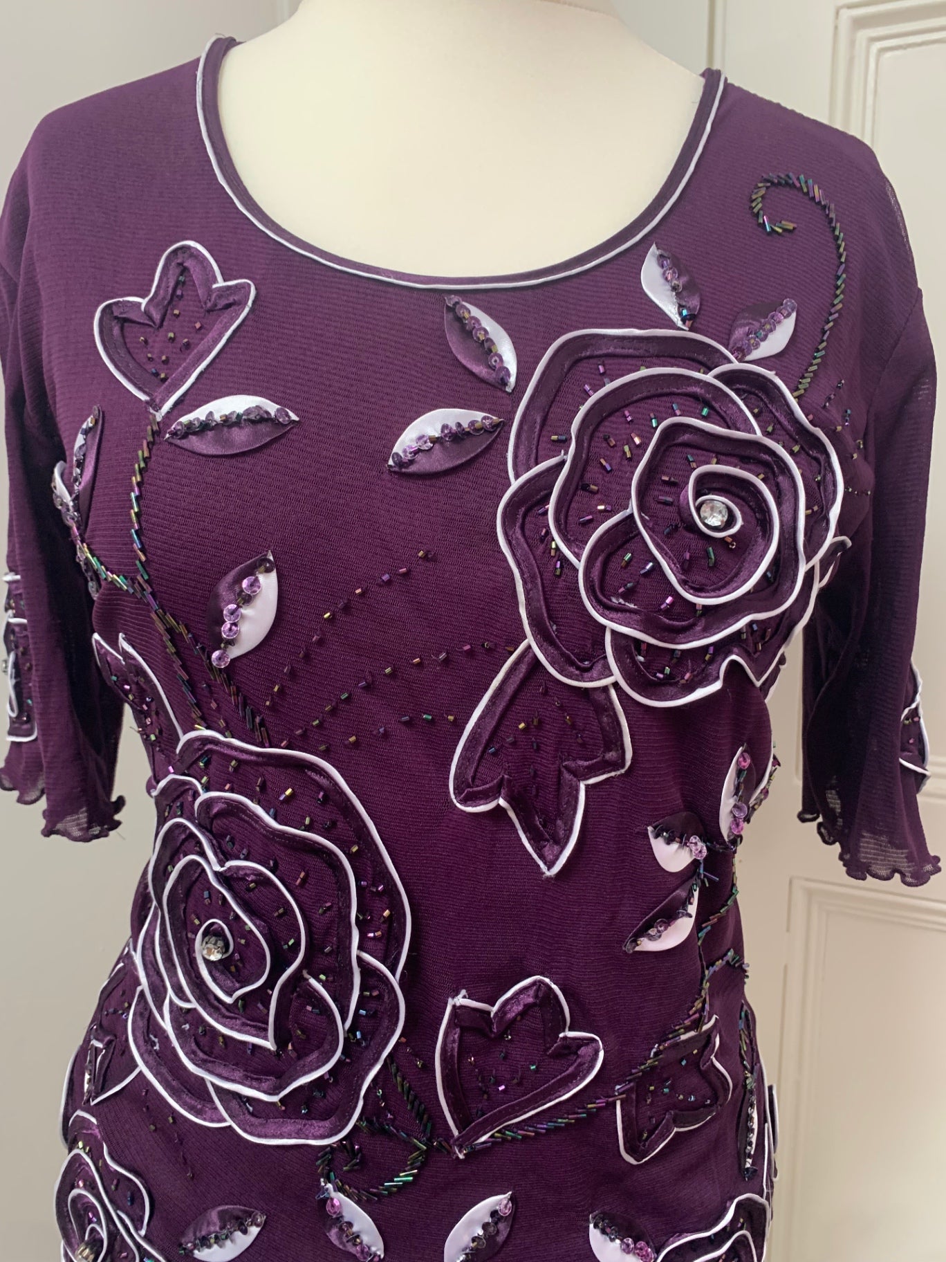 purple floral detail top