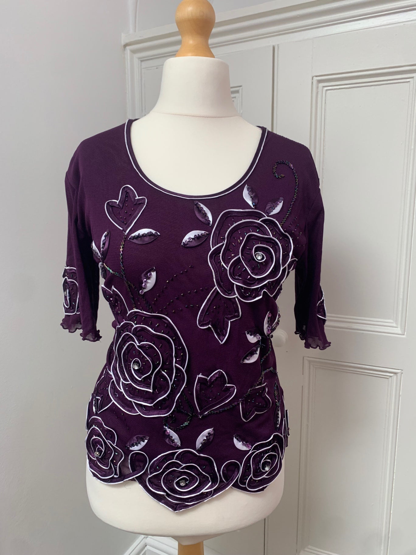 purple floral detail top