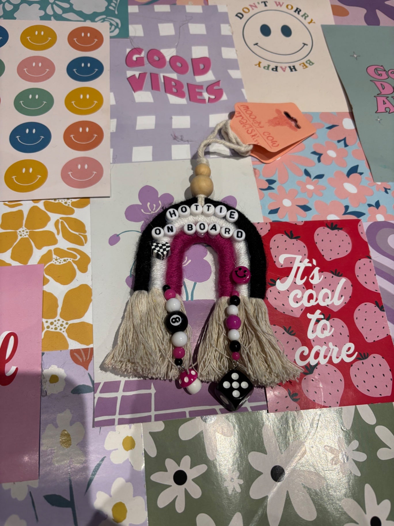 Black Hottie On Board Car Charm