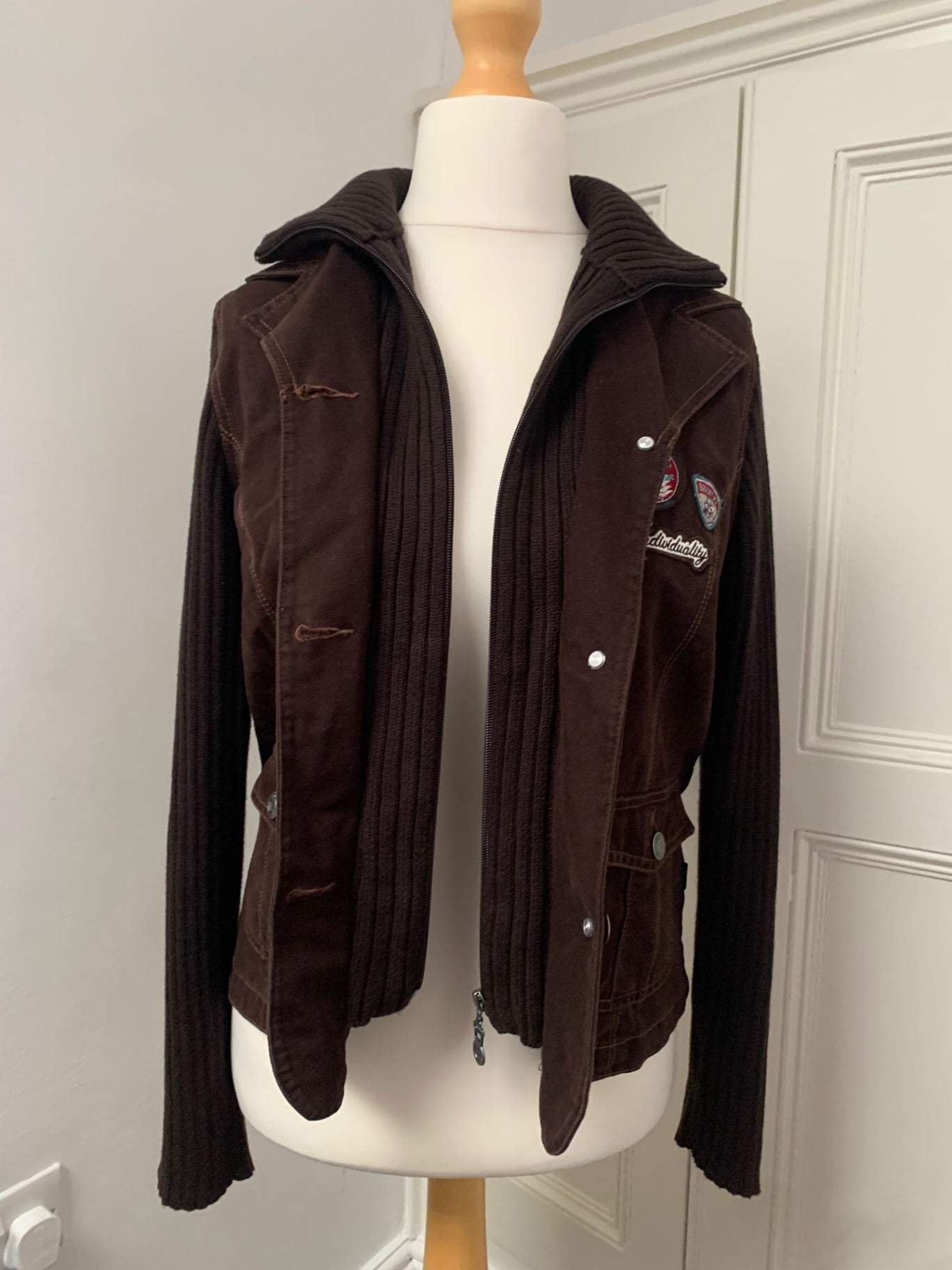 retro brown layer jacket 