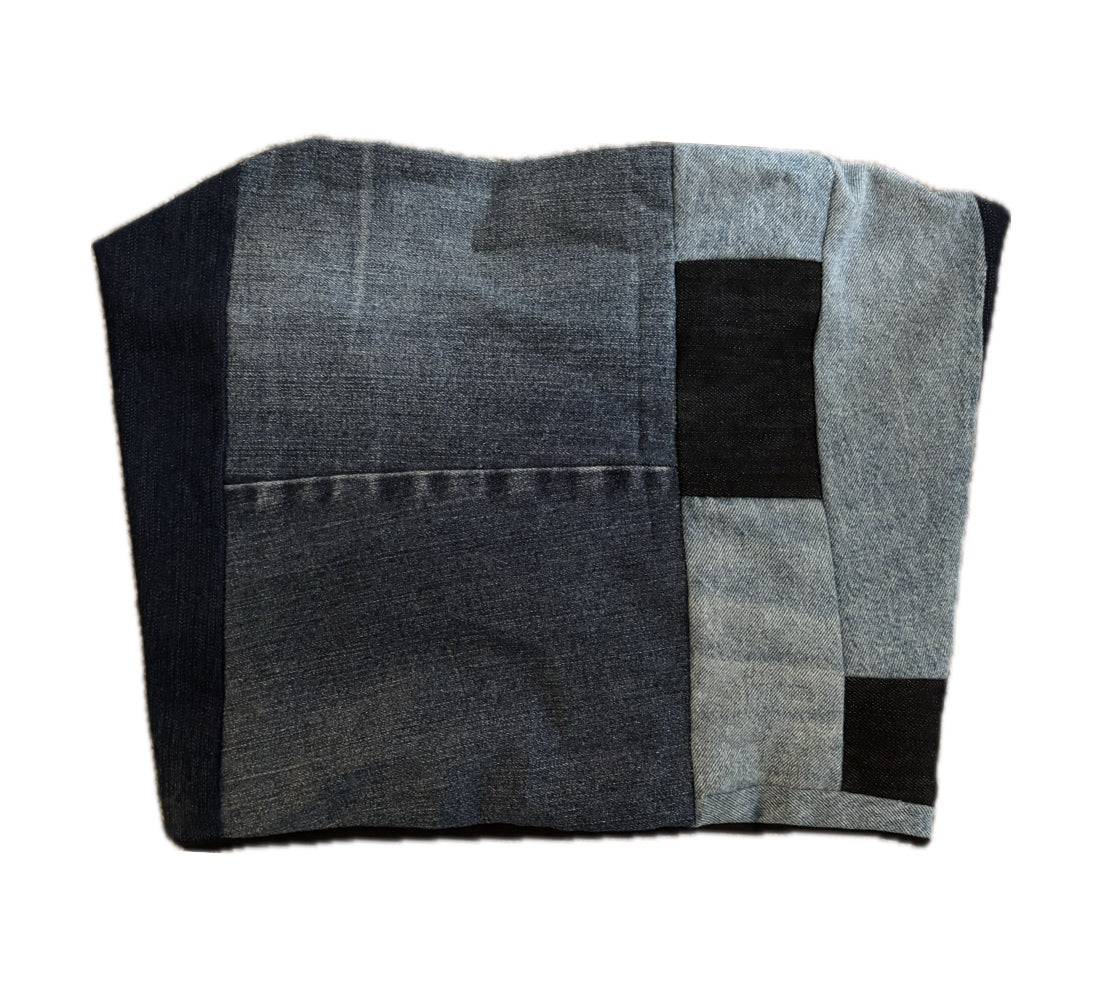 Patchwork denim top