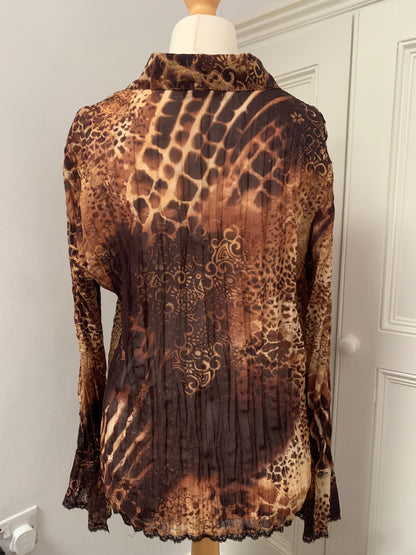 vintage animal print notations shirt