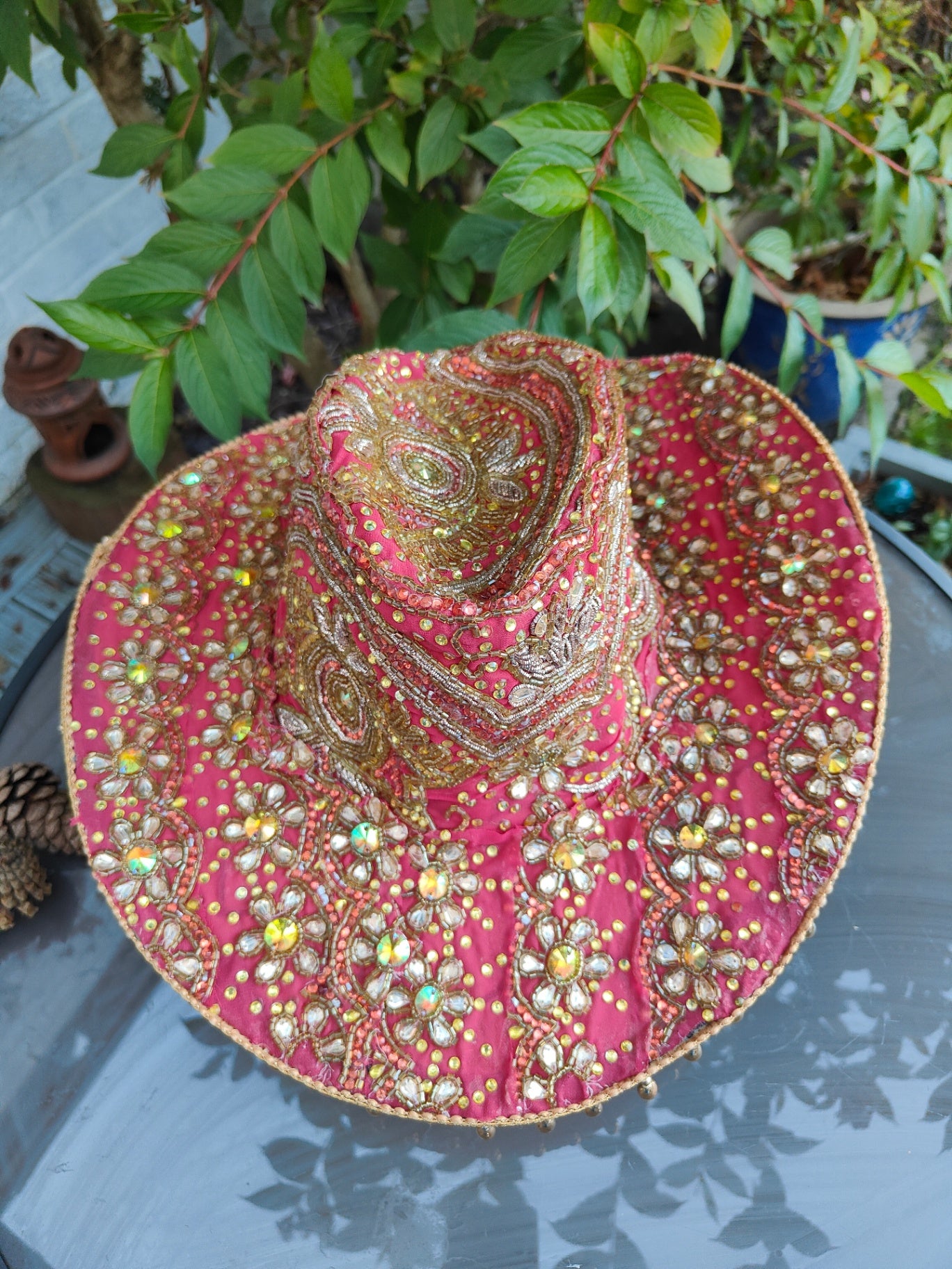 Dolly cowboy hat recycled sari fabric 