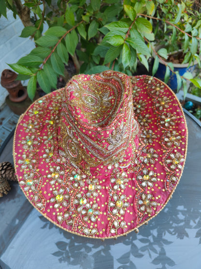 Dolly cowboy hat recycled sari fabric 