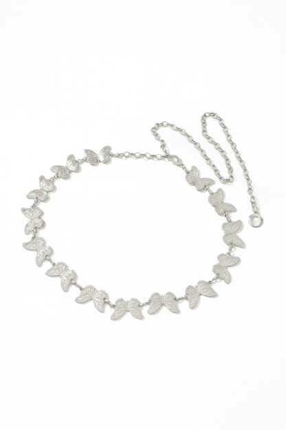 Silver butterfly chain belt