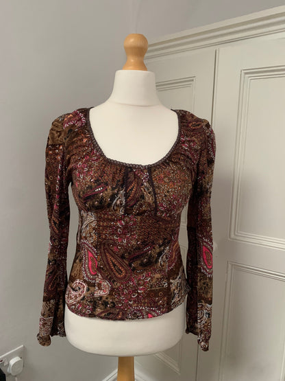 vintage 100% cotton paisley top