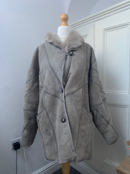 vintage italian shearling coat with embroidery