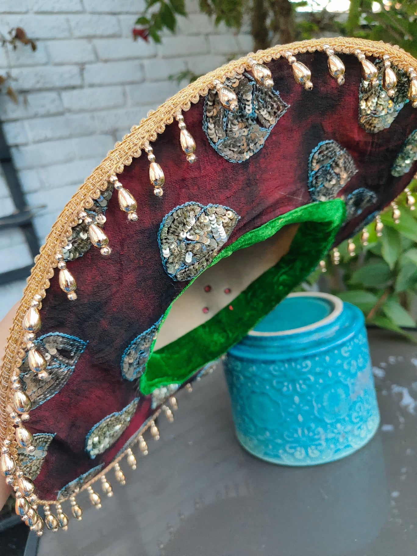 Dolly cowboy hat recycled sari fabric 