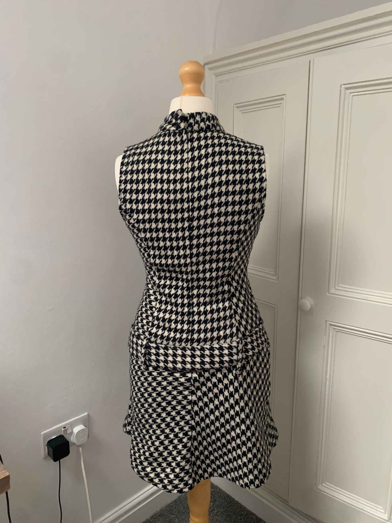 vintage houndstooth dress & belt 