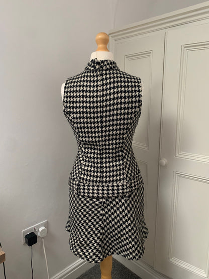 vintage houndstooth dress & belt 