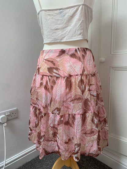 pink & brown leaf skirt 