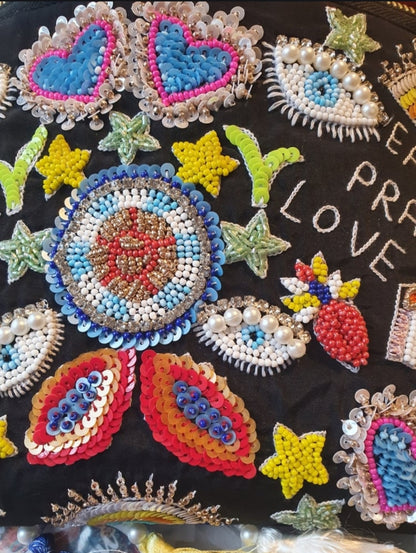 Eat pray love beaded bag and matching headband