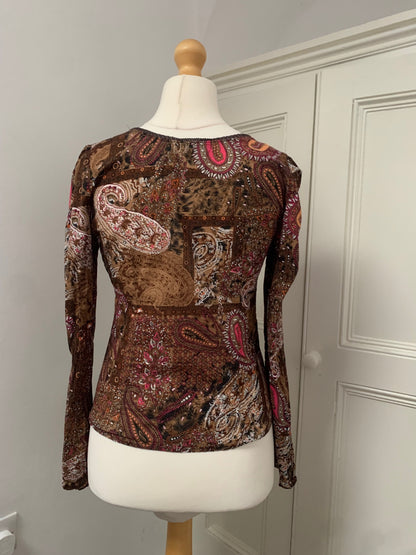 vintage 100% cotton paisley top