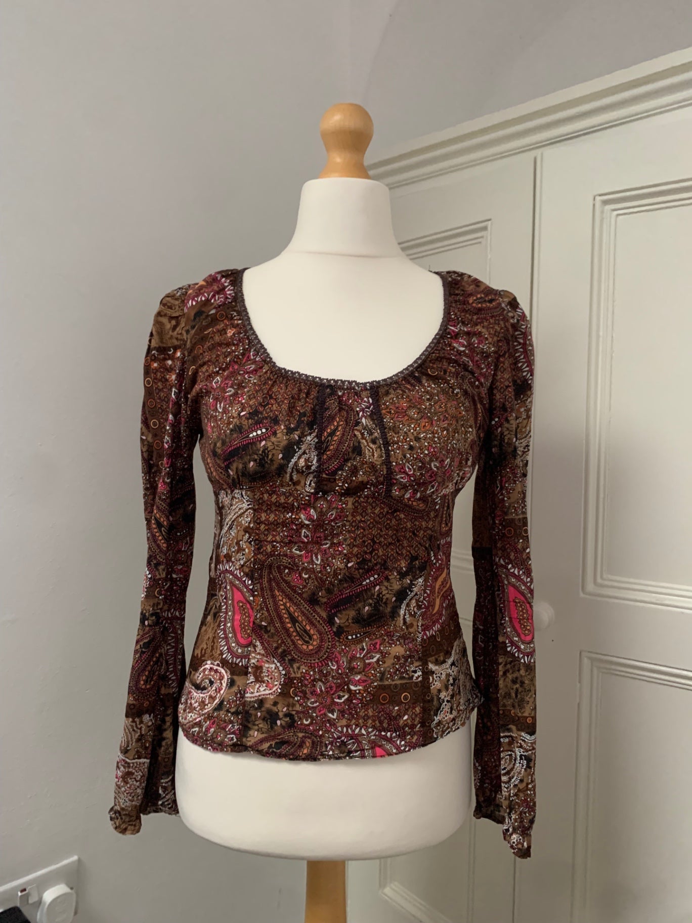 vintage 100% cotton paisley top