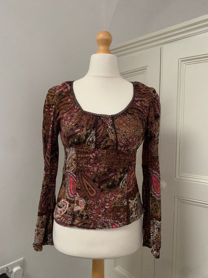 vintage 100% cotton paisley top