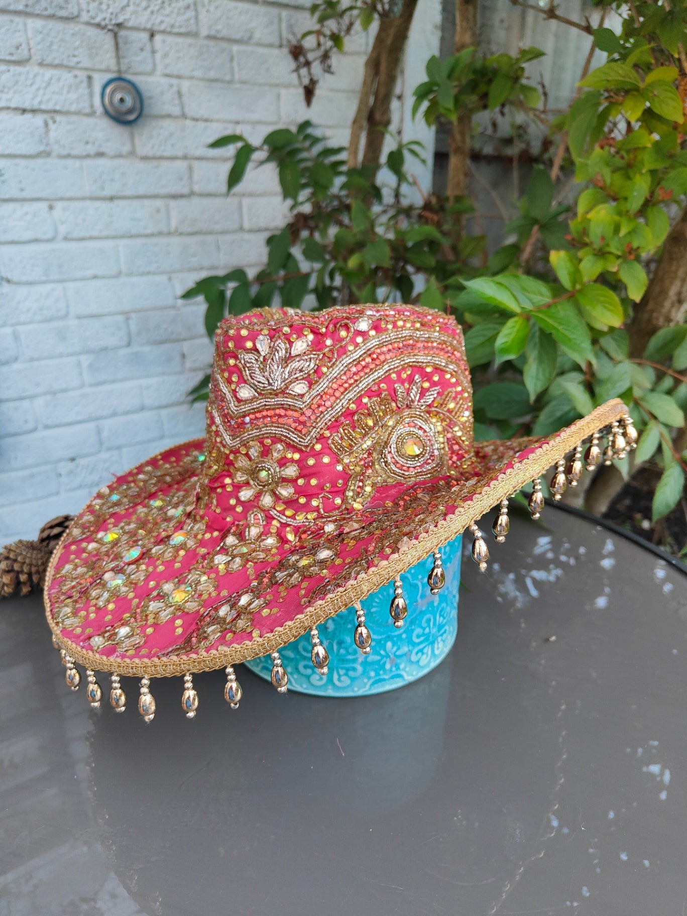 Dolly cowboy hat recycled sari fabric 