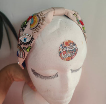 Eat pray love beaded bag and matching headband set 