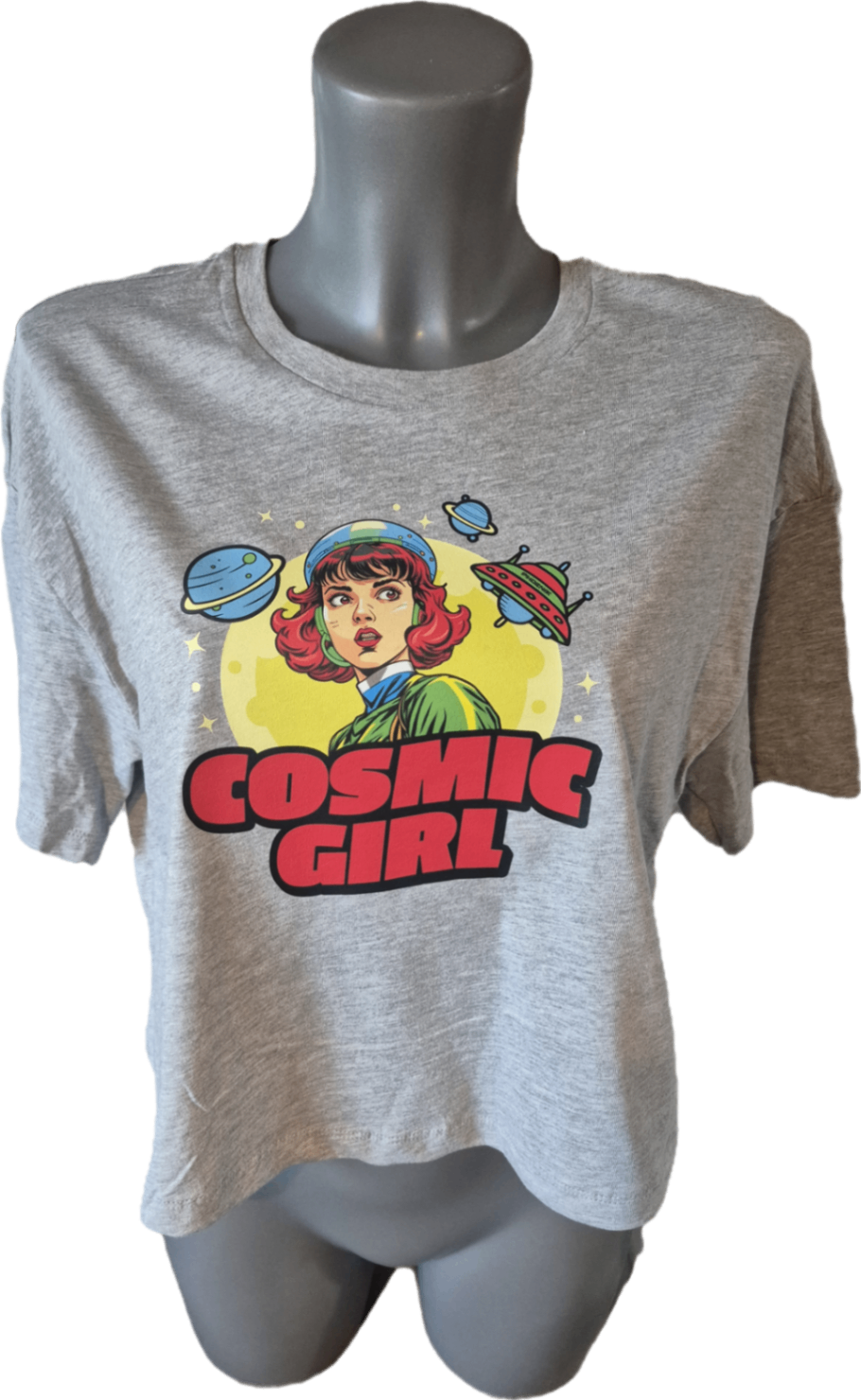 Cosmic girl crop, grey 