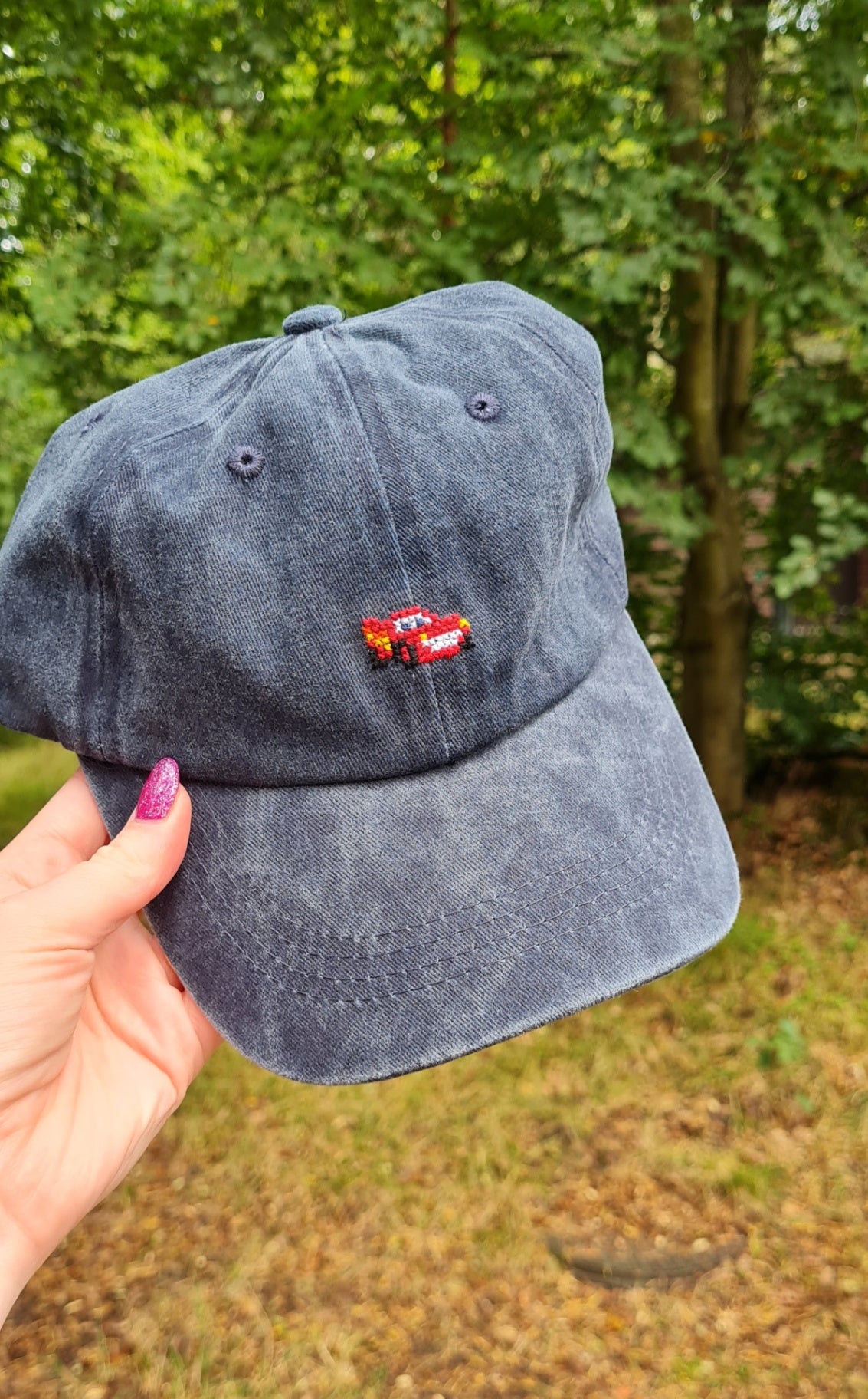 Lightning McQueen Cross Stitched Cap