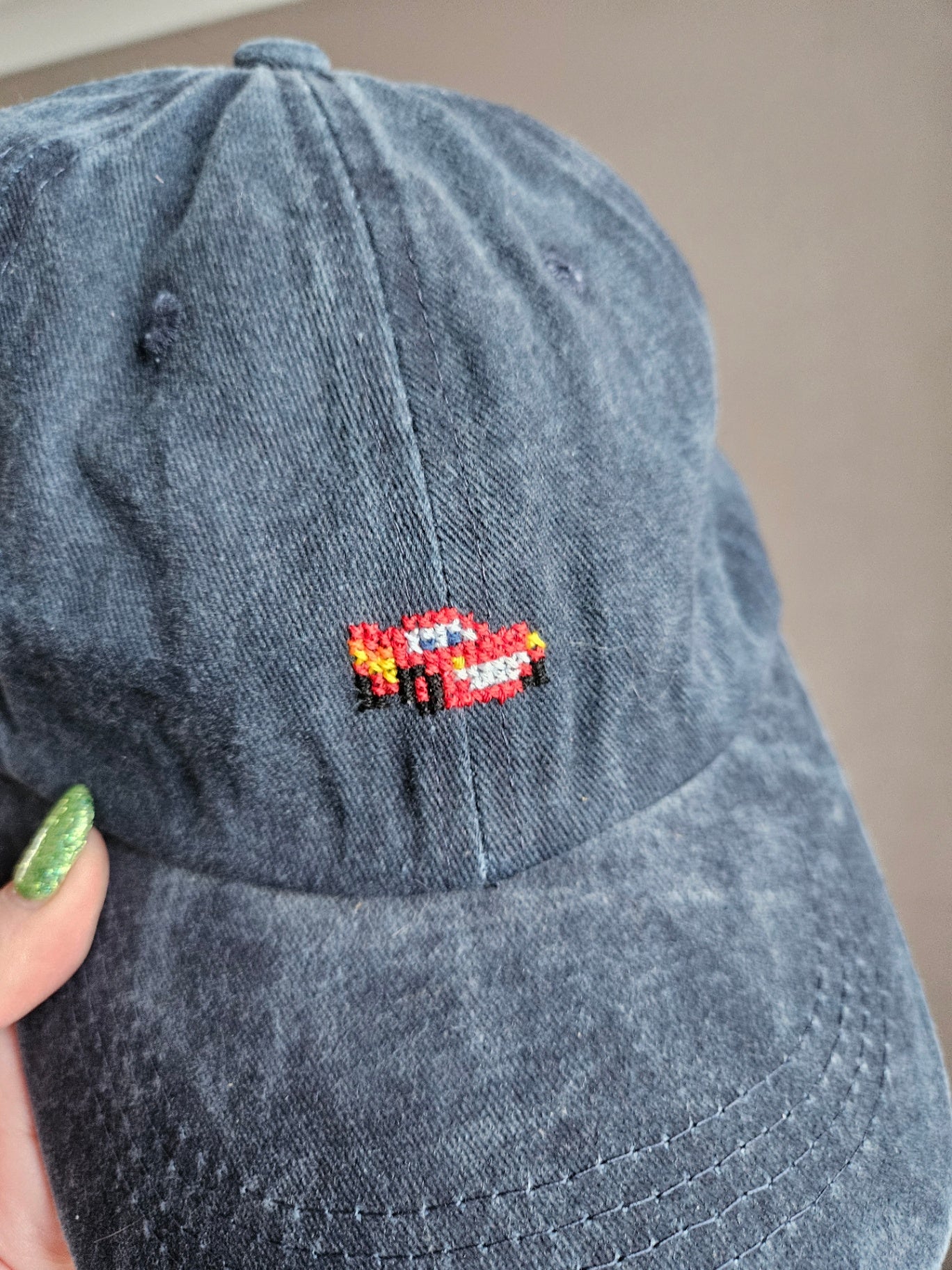 Lightning McQueen Cross Stitched Cap