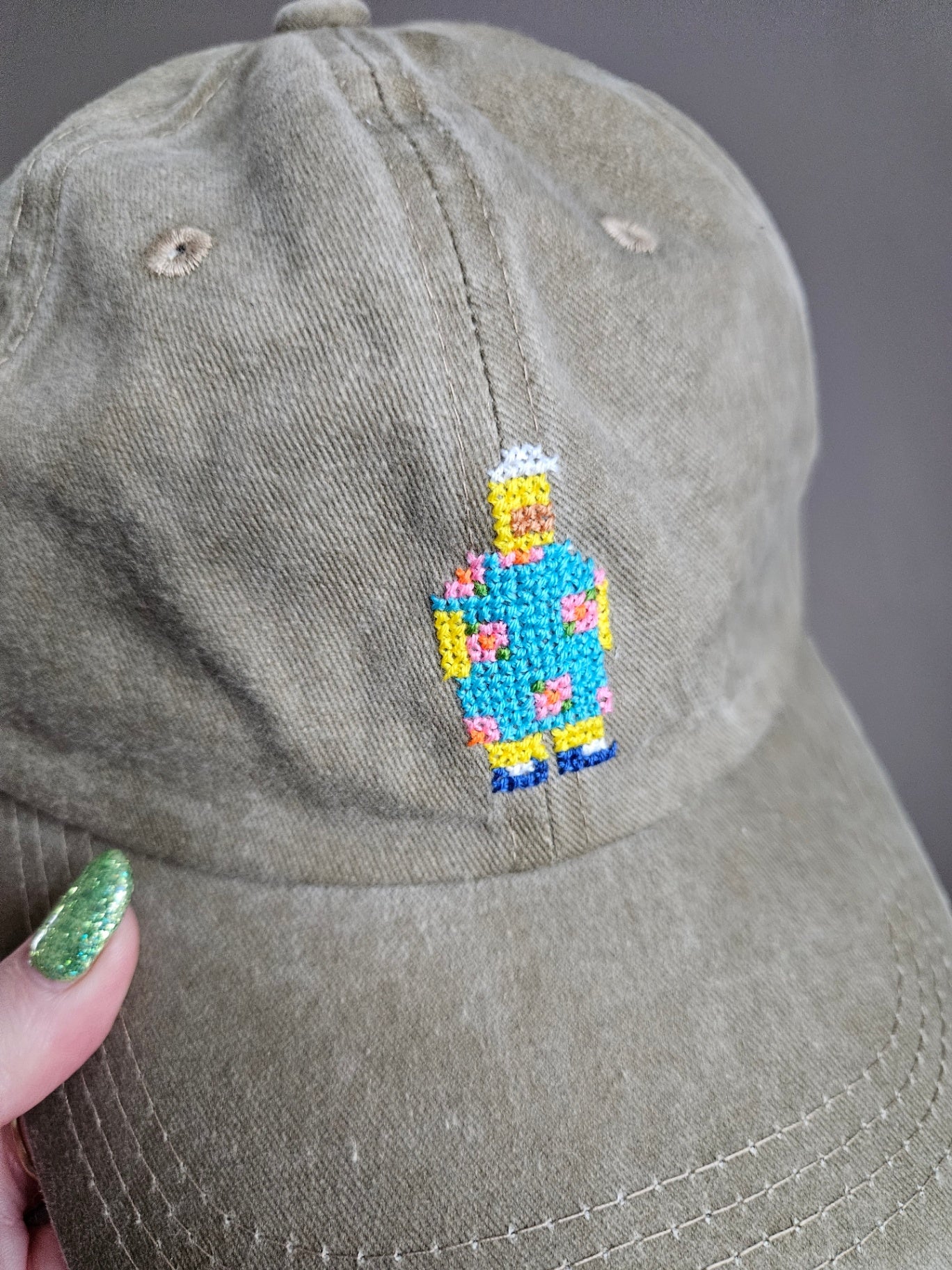 Homer Moo Moo Cross Stitched Cap
