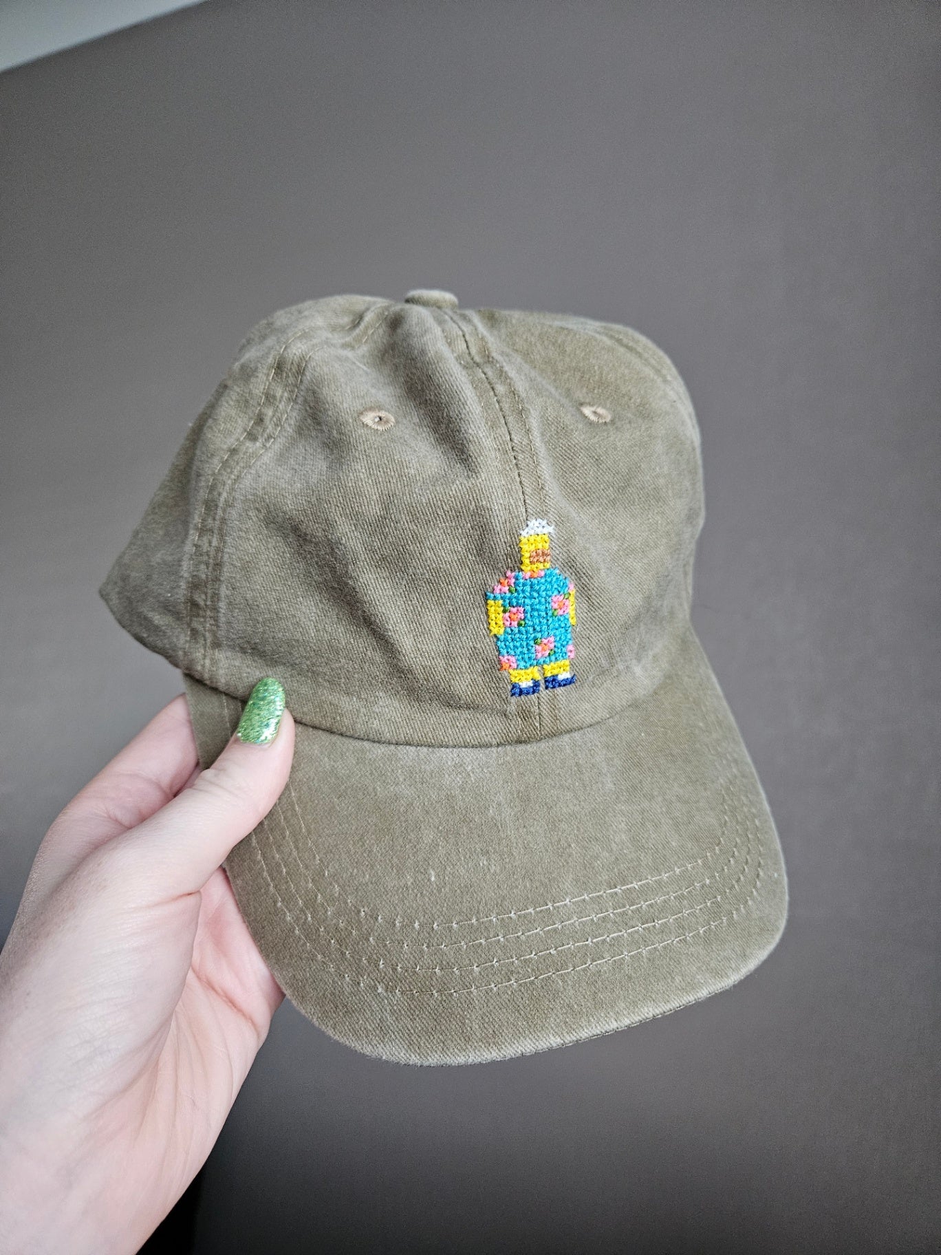 Homer Moo Moo Cross Stitched Cap