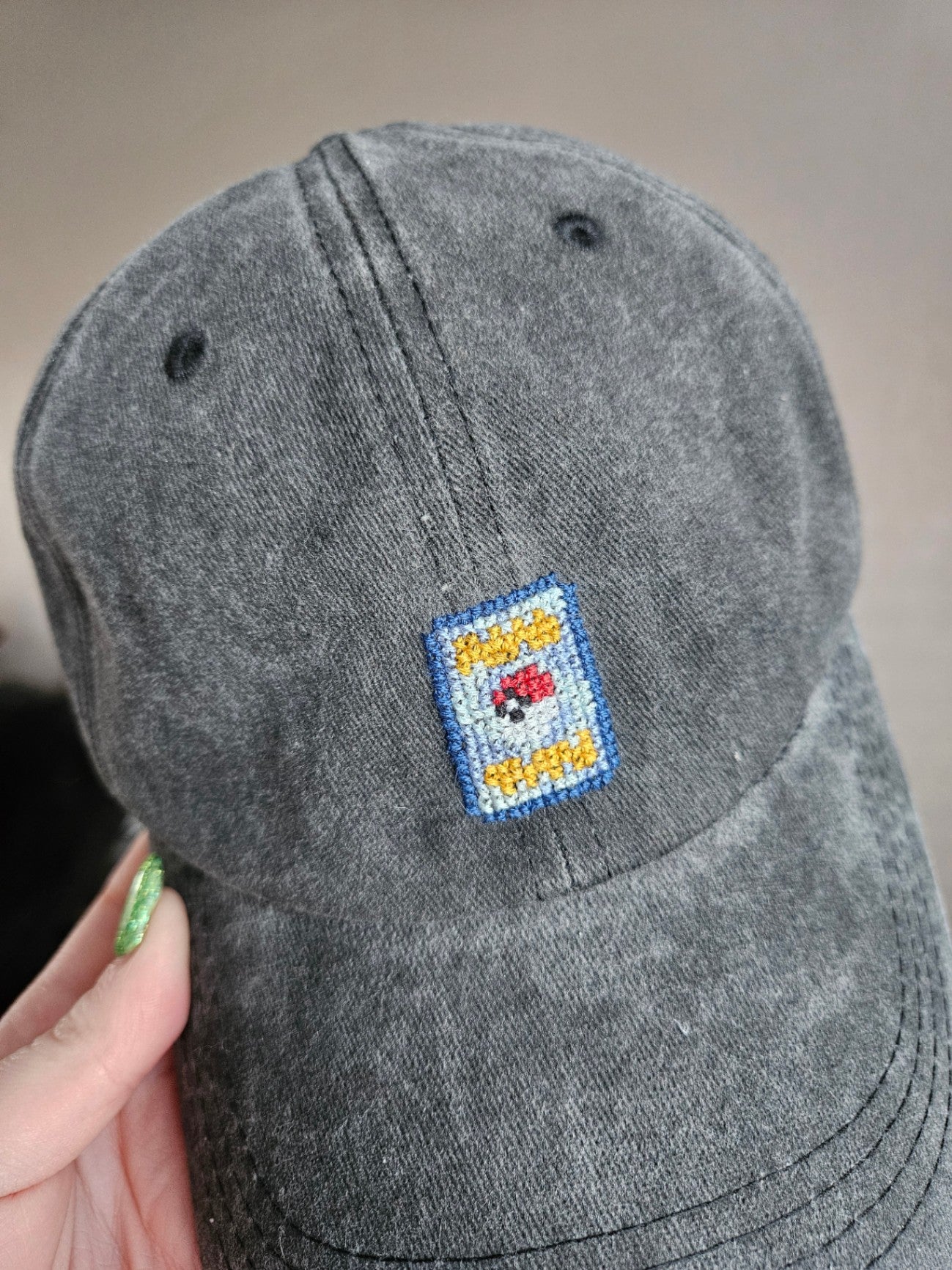Pokemon TCG Card Cross Stitched Cap