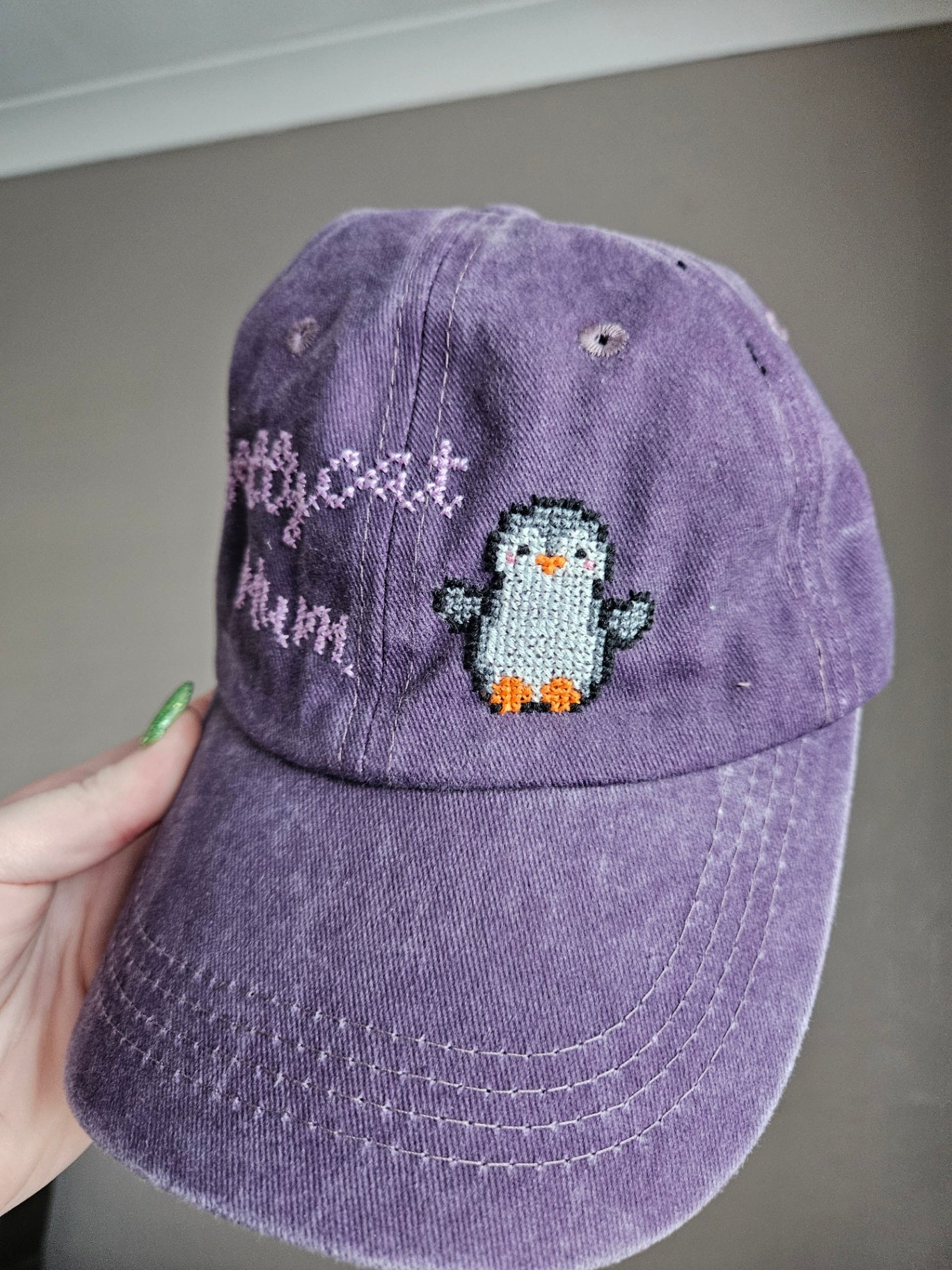Jellycat Mum Penguin Cross Stitched Cap