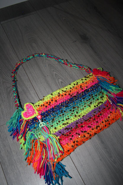 Crochet rainbow sequin bag - THE MAGIC LABEL
