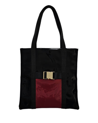 CC BLACK BURGUNDY GLOSS TOTE 