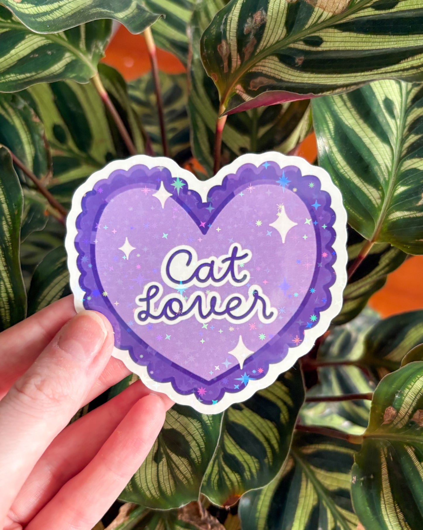 Cat Lover Holographic Sparkle Vinyl Sticker