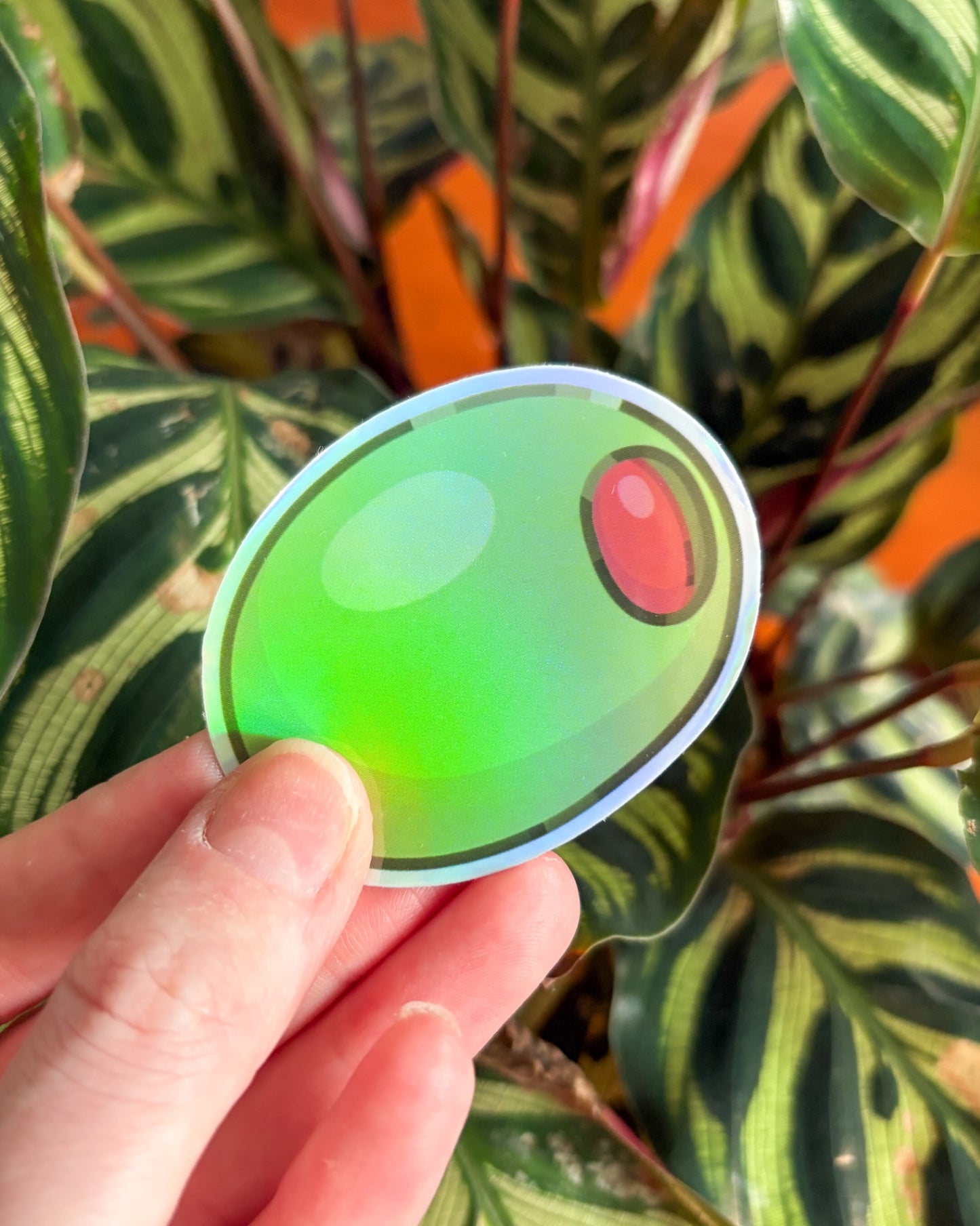 Olive Holographic Vinyl Sticker