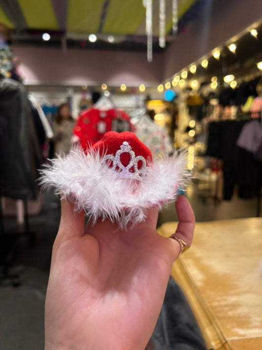 Fur Cowboy Pet Hat Red