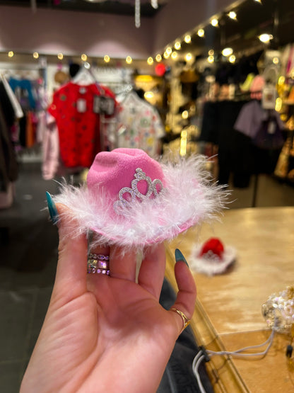 Fur Cowboy Pet Hat Pink