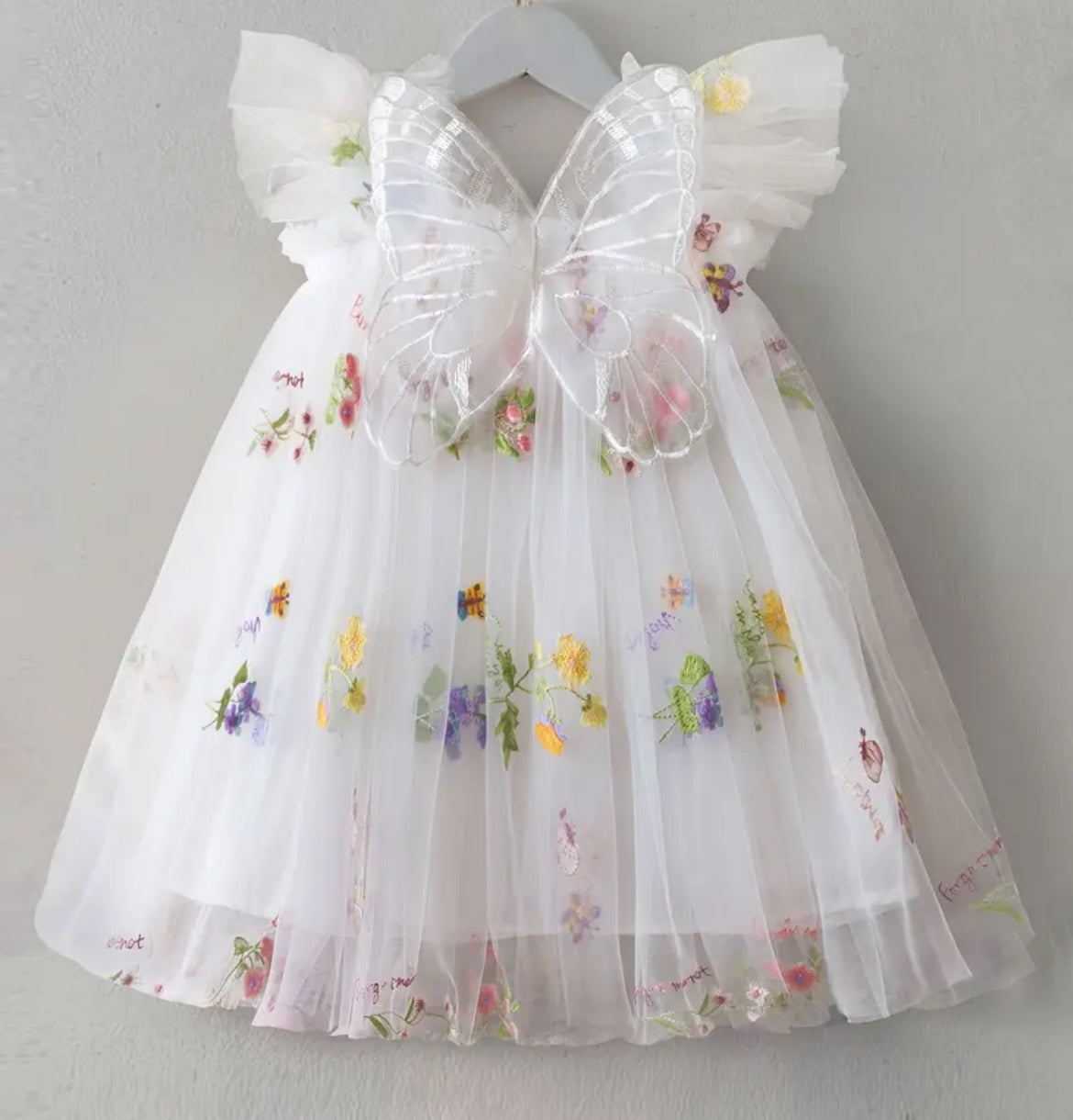 5-6yrs White Winged Dress